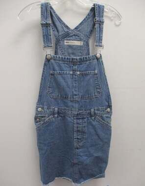 ASOS DESIGN Denim Dungaree Skirt in Mid Blue size 6